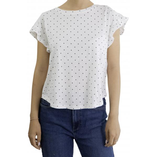 T shirt girocollo con volant Only